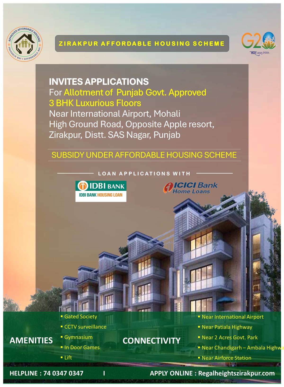 REGAL HEIGHTS ZIRAKPUR I 3 BHK FLATS